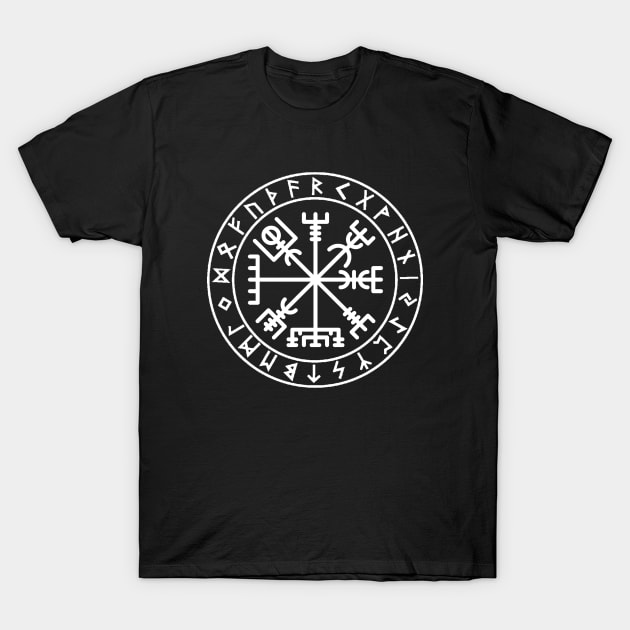 Vegvísir Runes, Runic compass T-Shirt by NEFT PROJECT